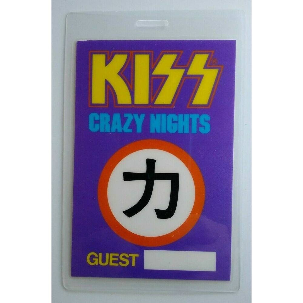 KISS Crazy Nights Backstage Pass Original Hard Rock Music Concert Guest 1987